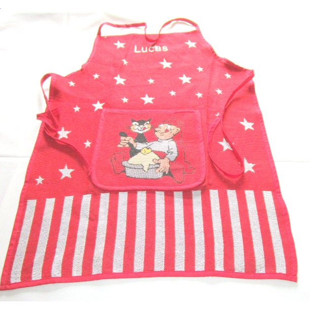 Stort forklde med navn