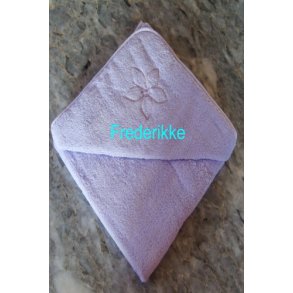 Lyselilla badeslag med navn.