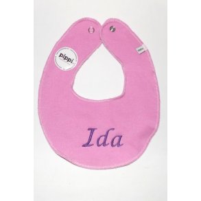 Pink hagesmk med navn.