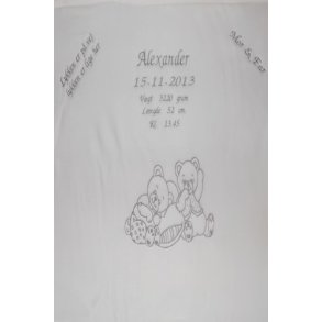 Rhvidt tppe med alle data & beiges trd.