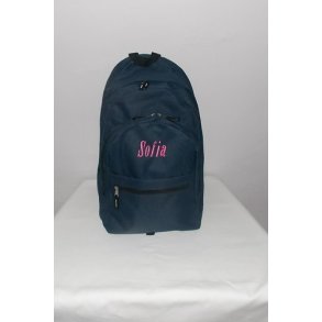 Mrkebl stor rygsk med navn.