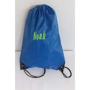 Koboltbl gymnastikpose med navn.