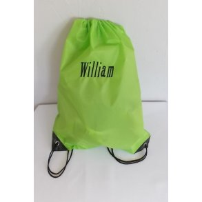 Limegrn gymnastikpose med navn.