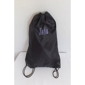 Sort gymnastikpose med navn.