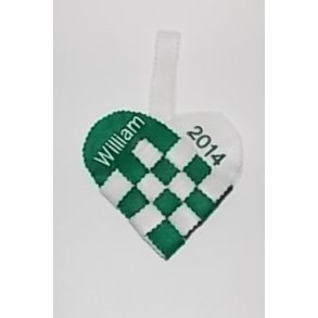 Grnt Julehjerte med navn & r.