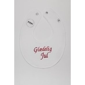 Hvid hagesmk med tekst  Gldelig Jul.