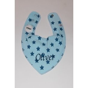 Lysebl trkldesmk med Stjerner & navn.