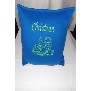 Coboltbl pude med grn trd & alle data.