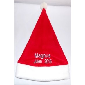 Voksen nissehue med navn & tekst-