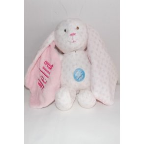 Spillebamse med navn.