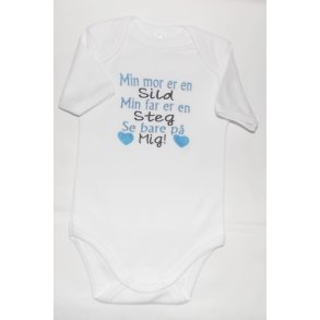 Body med tekst.( Min mor er en sild.)