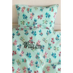 Junior sengetj med Rve med navn & dato.