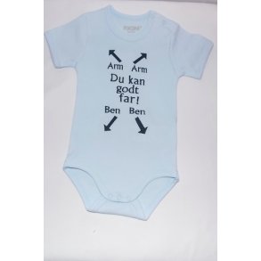  Body med tekst. Arm arm=Ben ben du kan godt far.