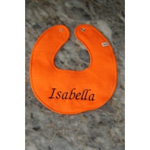 Orange hagesmk med navn.