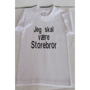 Hvid T-shirt med jeg skal vre storebror