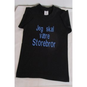 Sort T-shirt med jeg skal vre storebror.