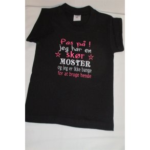 Sort T-Shirt med pas p min moster