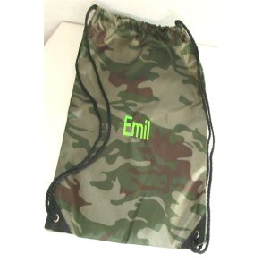 Camoflage gymnastikpose med navn.