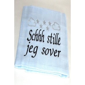 Lysebl  ble med tekst.