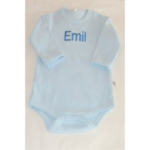  Lysebl� body med navn.