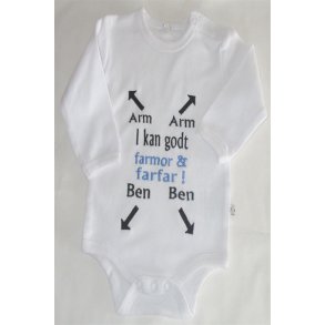  Body med tekst. Arm arm=Ben ben i kan godt ?.