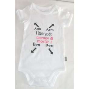  Body med tekst. Arm arm=Ben ben i kan godt ?.