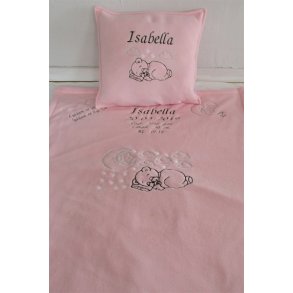 Lyserd tppest med alle dataer & pude.