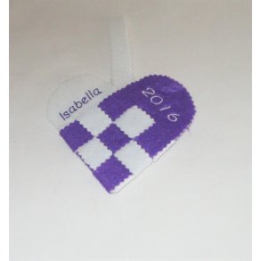 Lilla Julehjerte med navn & r.