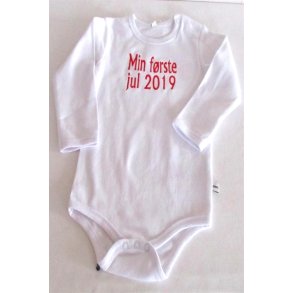 Hvid jule body med tekst & r.