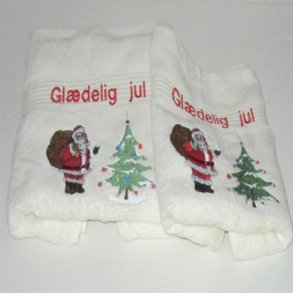 Hndklder Med Gldelig Jul.