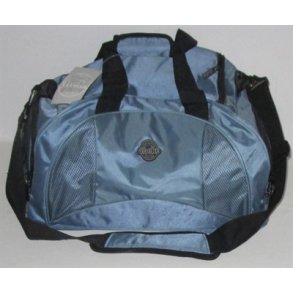 Stor koboltbl taske med navn.