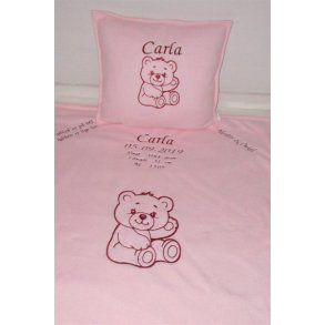 Lyserd tppest med alle dataer & pude.