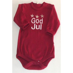 Bordoux jule body med tekst.