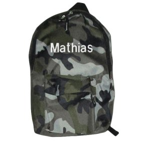 Camoflage Junior rygtaske med navn