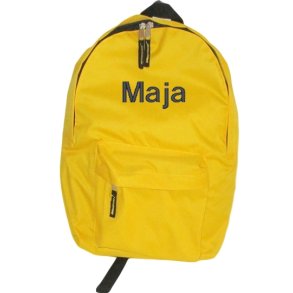 Gul Junior rygtaske med navn