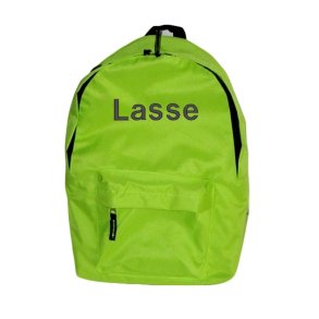 Limegrn Junior rygtaske med navn