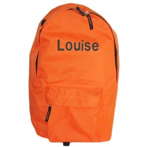 Orange Junior rygtaske med navn