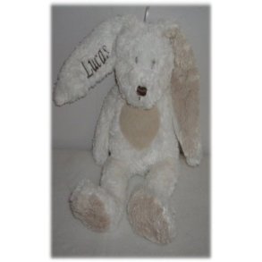 Bamse kanin lille med navn & dato.