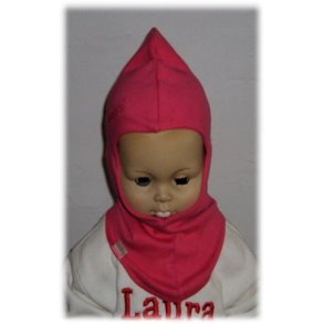 Elefanthue pink med navn.