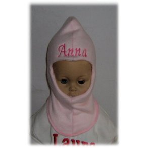 Elefanthue lyserd med navn.