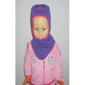 Elefanthue lilla med navn.