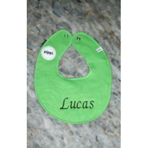 Grn hagesmk med navn.